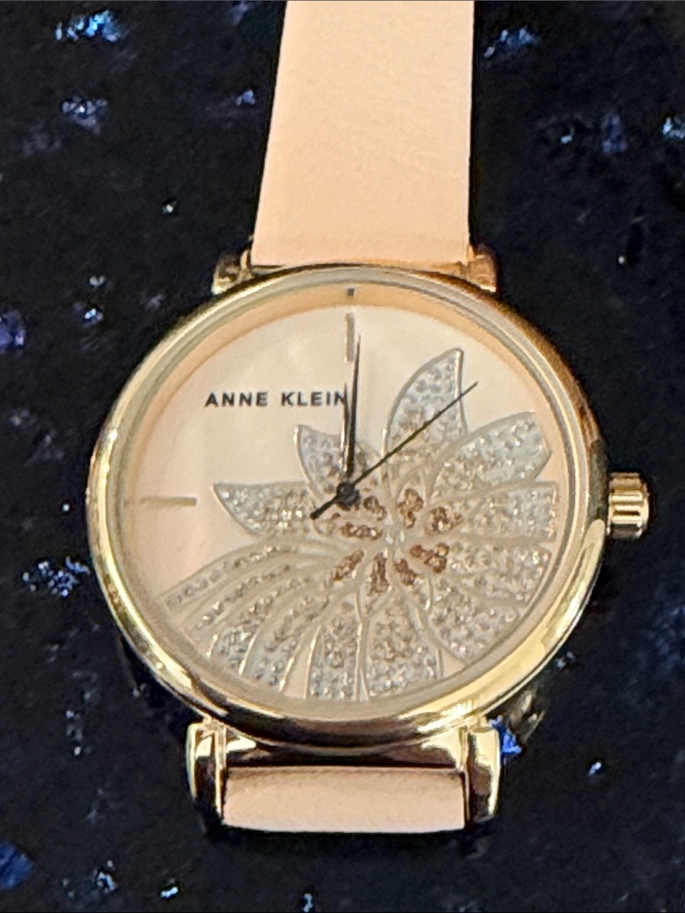 Wristwatch on leather strap
